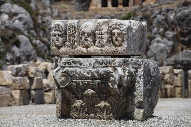 Arkeolojik kalıntıları Likya kaya mezarları Myra, Türkiye'de kesme