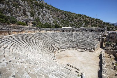 Arkeolojik kalıntıları Likya kaya mezarları Myra, Türkiye'de kesme