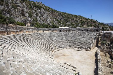 Arkeolojik kalıntıları Likya kaya mezarları Myra, Türkiye'de kesme