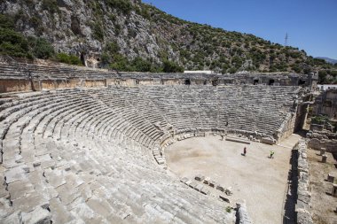 Arkeolojik kalıntıları Likya kaya mezarları Myra, Türkiye'de kesme
