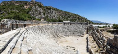 Arkeolojik kalıntıları Likya kaya mezarları Myra, Türkiye'de kesme