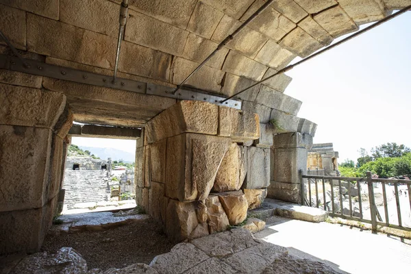 Arkeologiska Lämningar Lycian Rock Cut Gravar Myra Turkiet — Stockfoto