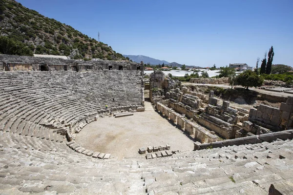 Archeologische Overblijfselen Van Lycische Rots Gesneden Graven Myra Turkije — Stockfoto