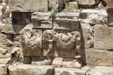 Arkeolojik kalıntıları Likya kaya mezarları Myra, Türkiye'de kesme