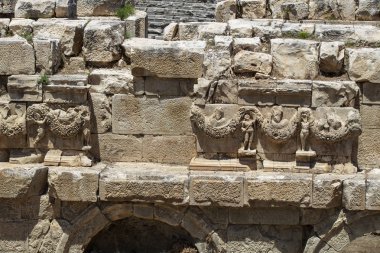 Arkeolojik kalıntıları Likya kaya mezarları Myra, Türkiye'de kesme