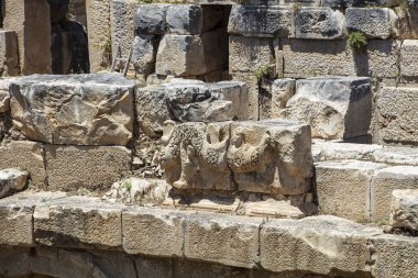 Arkeolojik kalıntıları Likya kaya mezarları Myra, Türkiye'de kesme