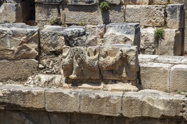 Arkeolojik kalıntıları Likya kaya mezarları Myra, Türkiye'de kesme