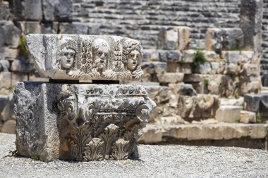 Arkeolojik kalıntıları Likya kaya mezarları Myra, Türkiye'de kesme