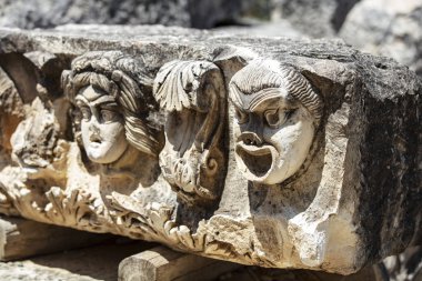Arkeolojik kalıntıları Likya kaya mezarları Myra, Türkiye'de kesme