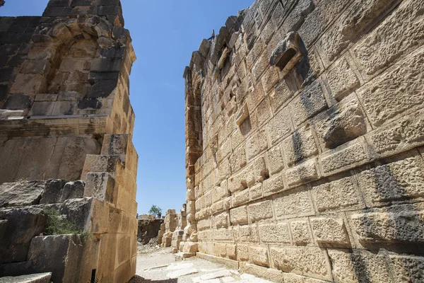 Restos Arqueológicos Las Tumbas Cortadas Roca Lycian Myra Turquía — Foto de Stock