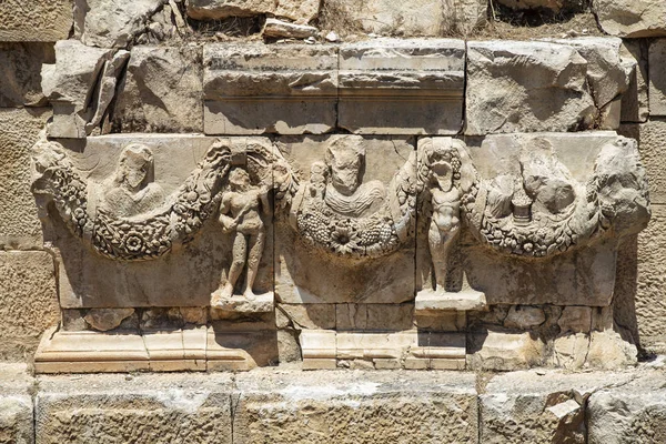 Restos Arqueológicos Las Tumbas Cortadas Roca Lycian Myra Turquía — Foto de Stock