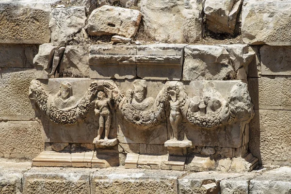 Restos Arqueológicos Las Tumbas Cortadas Roca Lycian Myra Turquía — Foto de Stock