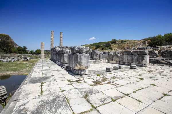 Letoon Letoum Città Antica Colonne Dell Antica Città Letoon Vicino — Foto Stock