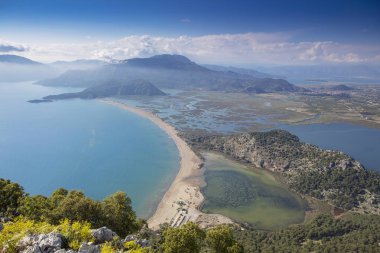 Dalyan, Türkiye İztuzu Plajı'nın panoramik manzarası