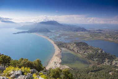 Dalyan, Türkiye İztuzu Plajı'nın panoramik manzarası
