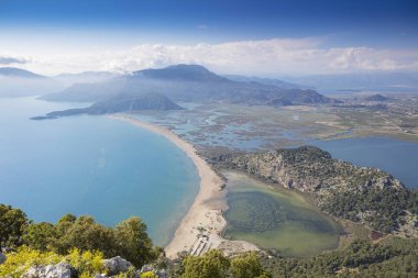 Dalyan, Türkiye İztuzu Plajı'nın panoramik manzarası