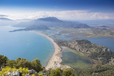 Dalyan, Türkiye İztuzu Plajı'nın panoramik manzarası