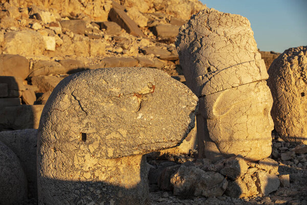 Statues on top of the Nemrut Mountain, in Adiyaman, Turkey