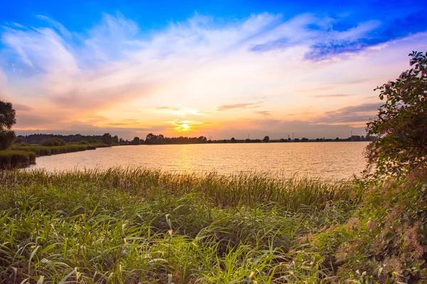 Summer Sunset Lake Stock Image