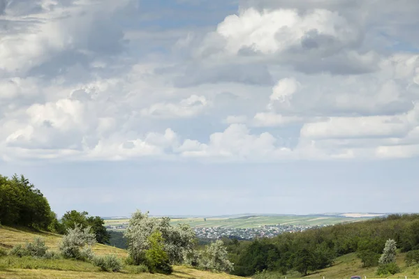 Hermoso Paisaje Rural Hermosas Vistas Largo Autopista Chisinau Cimislia República — Foto de Stock