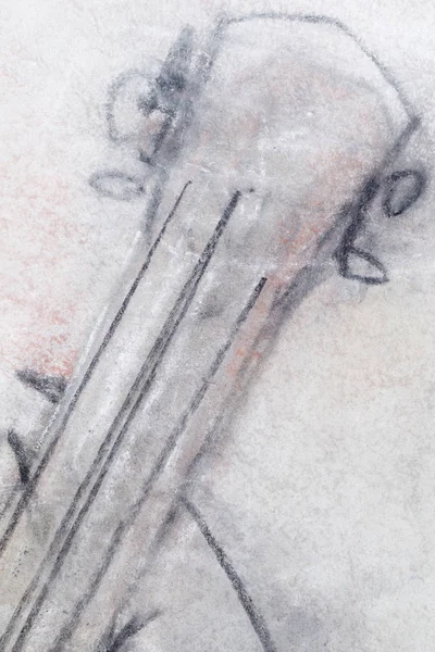Fragment Picture Artis Arcadi Antoseac Musician Drawn Paper Covered Sauce — Stock Photo, Image