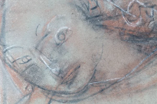 Artis Arcadi Antoseac Göre Resim Parçası Kağıt Üzerine Çizilmiş Yüz — Stok fotoğraf