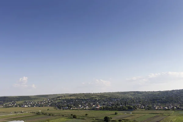 Bela Paisagem Rural República Moldávia Campo Uma Aldeia — Fotografia de Stock