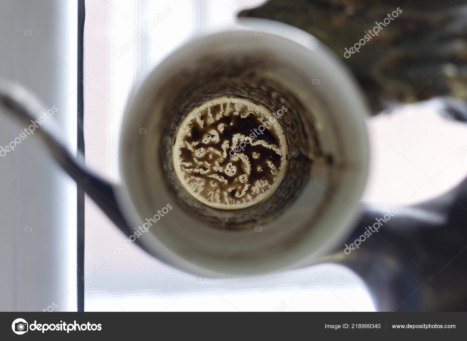 Paper Cup Coffee Grounds Bottom Tell Fortunes Coffee Grounds