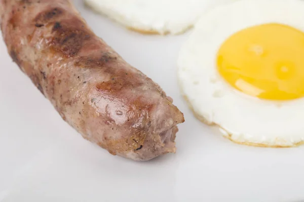 Fragmnet Breakfast Sausage Egg Close — Stock Photo, Image