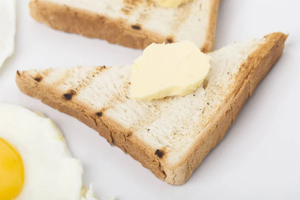 Kahvaltı Tost Ile Fragmnet Yakın Çekim — Stok fotoğraf