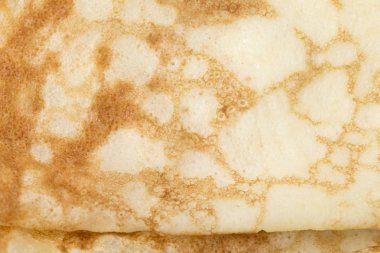 Somon ve pancake kahvaltı parçası. Yakın çekim.