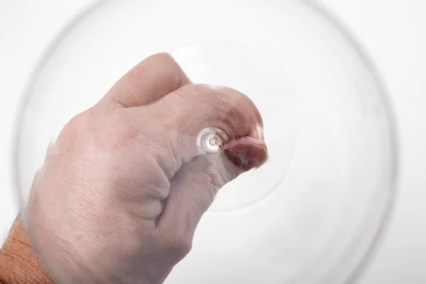 Agarra Una Copa Vino Con Mano Esta Imagen Muestra Vista — Foto de Stock