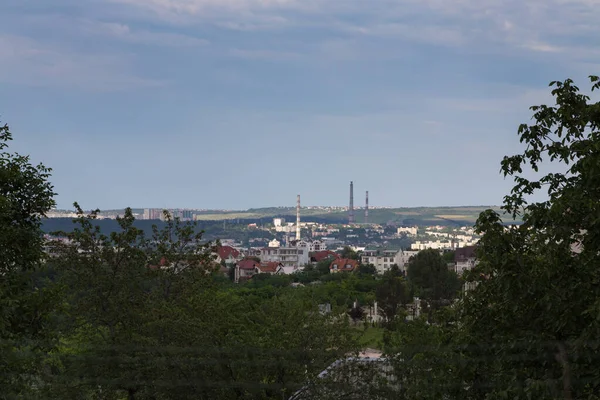 Gran Vista Ciudad Desde Ventana Chisinau República Moldavia — Foto de Stock