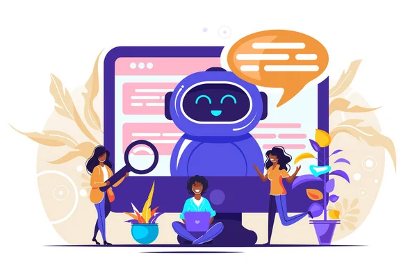 Chatbot การตลาดในอนาคต — ภาพเวกเตอร์สต็อก