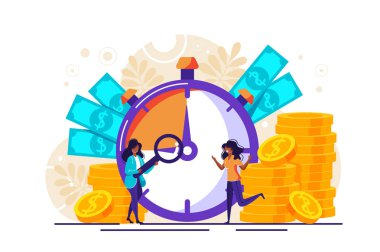 Zaman kazanmak kavramı, para biriktirmek. Zaman paradır. İş ve yönetim, Piggybank, zaman paradır, borsadaki finansal yatırımlar gelecekteki gelir artışı, zaman yönetimi planlaması, Deadline.