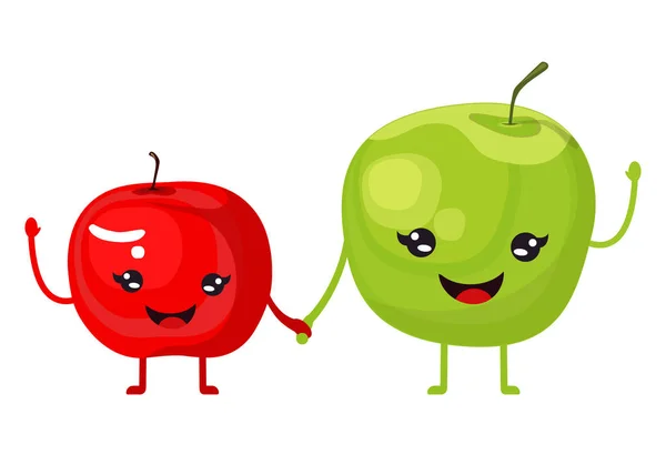 Élégant deux pommes — Image vectorielle