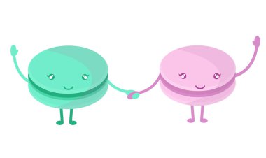 Sevimli renkli makaronlar gülen yüz 