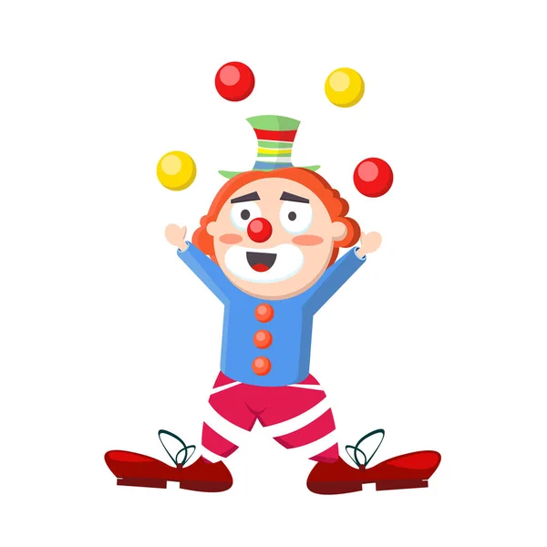 Payaso feliz está de pie en rosa — Vector de stock