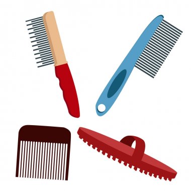 hayvanlar için farklı fırçalar kümesi