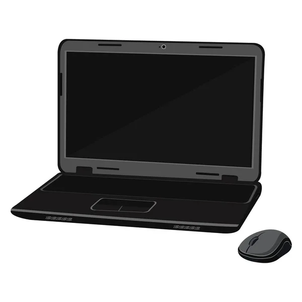 Moderne Technik, ein schwarzer Laptop — Stockvektor