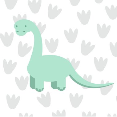 Sevimli dinozorlar. Komik çocuk. Illüstrasyon