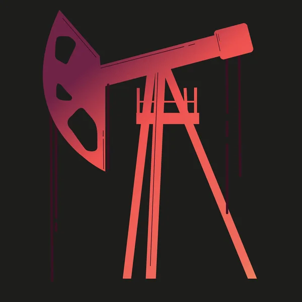 Silueta pracujících olejových čerpadel — Stockový vektor
