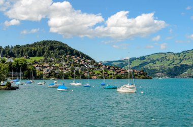 View on Thunersee in Spiez. Switzerland