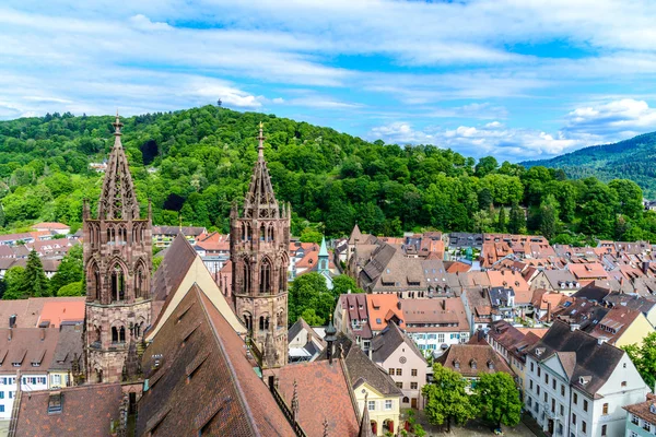 Вид з Freiburger Мюнстер кафедральний собор. Фрайбург і — стокове фото