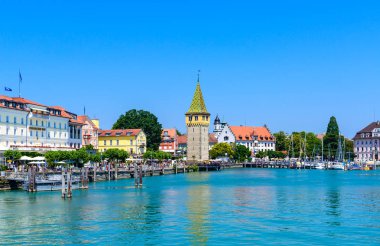 Lindau adasındaki liman. Bodensee gölü Constance, Almanya.