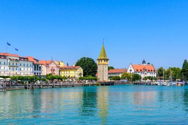 Lindau adasındaki liman. Bodensee gölü Constance, Almanya.