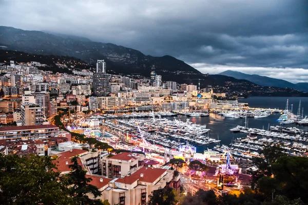 View on Port Harbor Marina of Monaco, Monte Carlo at sunset — Stock Photo, Image