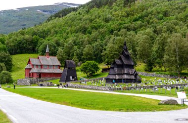 Stave Church (Stavkirke, Stavkyrkje) in Borgund, Laerdal, Norway