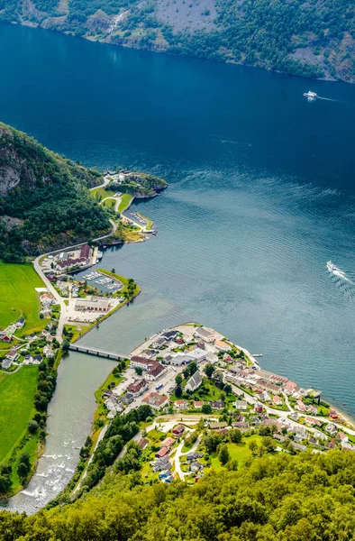 Aurlandsf manzara güzel inanılmaz hava Panorama Görünümü