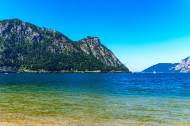 Ebensee üzerinde Traunsee, Traun Gölü, Salzkammergut, Avusturya.  